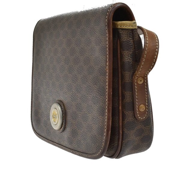 CELINE Macadam Horse Carriage Mini Shoulder Bag PVC Leather Brown GHW 02KB072 - Picture 2 of 15